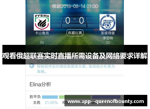 观看俄超联赛实时直播所需设备及网络要求详解