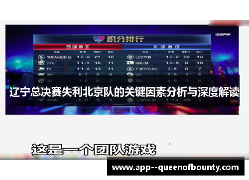 辽宁总决赛失利北京队的关键因素分析与深度解读